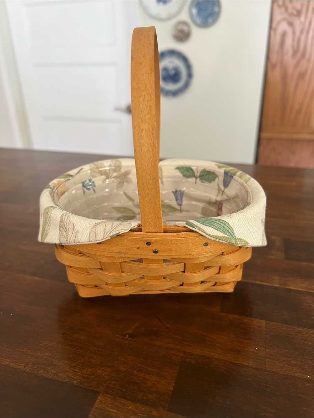 Longaberger "Horizon of Hope" basket, botanical fields fabric liner, 1999
